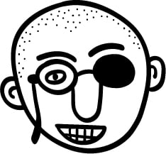 Linear illustration of George Maciunas head.