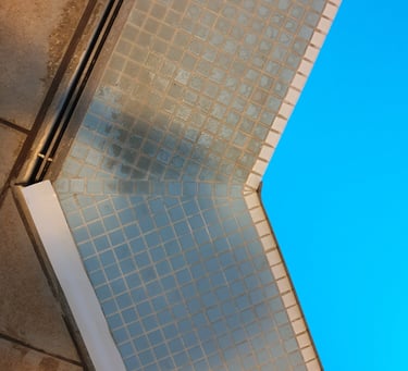 before and after a swimming pool steam clean