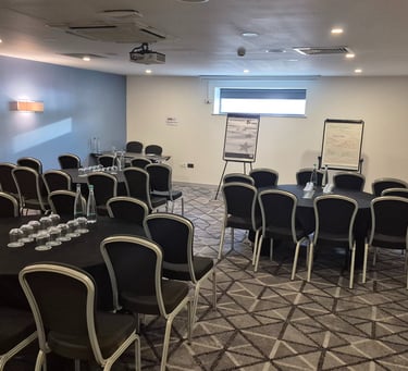 Meeting room flood repair. ceiling and flooring