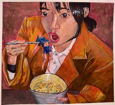 Original Takara Welter Gouache Painting on Paper titled, "Unspoken Expectations"