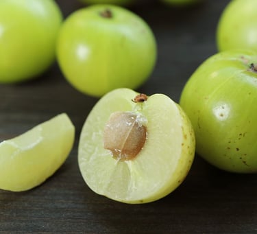 Amla fruit rich in vitamins strengthens hair and boosts scalp health