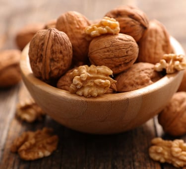 Crushed walnut- gentle exfoliant used in scrubs for smooth and glowing skin