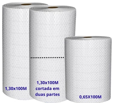 Bobina de Plástico Bolha 100m Rogapel Embalagens para proteção e envio. Pronta entrega na Zona Norte
