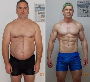 Resultados visíveis com treino cardiovascular e dieta saudável para emagrecer.