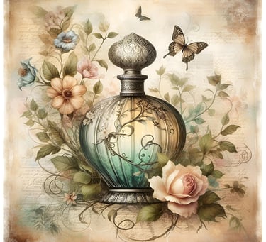 Desenho dw frasco de perfume -vintage