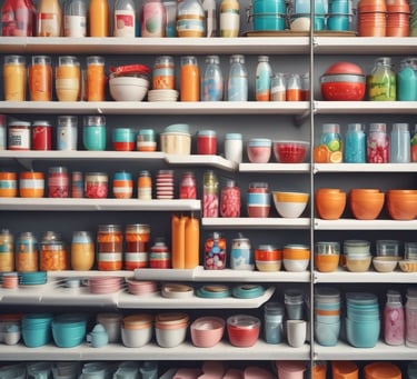 A colorful assortment of toys and gifts showcased on a bright shelf.