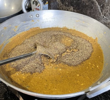 addition of gum and black pepper
