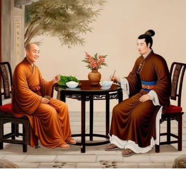 Trần Đạo Tái ngồi ăn cùng Thượng hoàng trần nhân tông