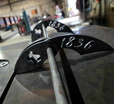1836 cutout of steal being fabricated