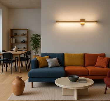 applique muro legno alluminio nero parete modern led