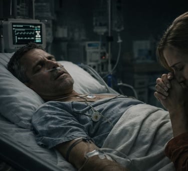 a man and woman in hospital bed in a hospital