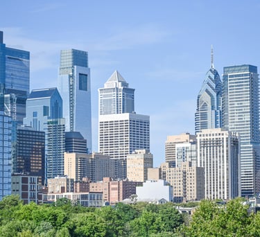 Daytime View of the Philadelphia skyline