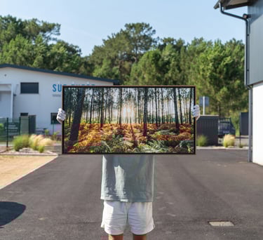 Aluminium encadré caisse américaine noir et teck