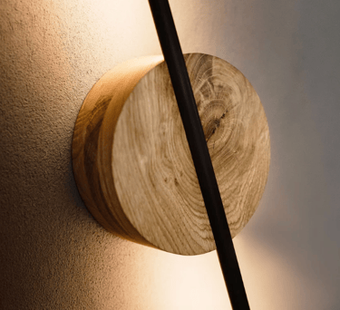 applique muro legno alluminio nero black moderna