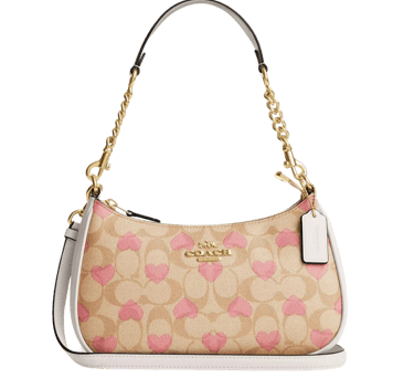 yellow app dhgate finds coach teri with chain handbag with pink hearts
