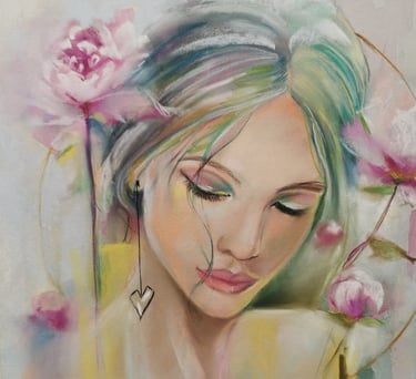 Ritratto a pastello di donna 