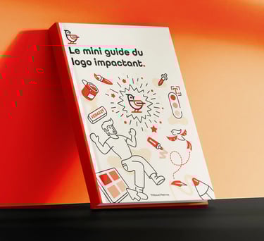 présentation e-book de graphiste sur un mur
