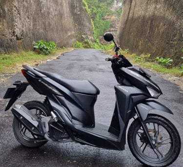 bike with cliff view