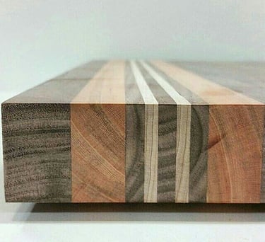 a wooden cutting board with a wooden cutting board