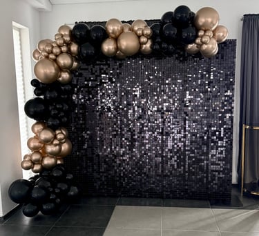 Juodos foto sienelės nuoma, blizgi foto siena, foto siena renginiams, foto siena gimtadieniu