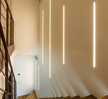 scale moderne con profilo incasso cartongesso led