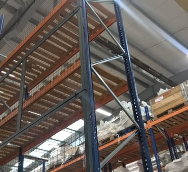 Pallet Racking with Anti-Collapse Mesh