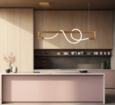 lampadario sospensione pendente artigianale in legno massello luce di qualità led