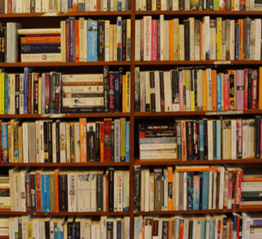 Bookcase loaded with books