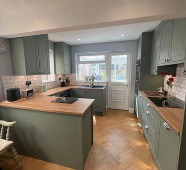 Kitchen upgrade remodel modern classic insurance claim fire flood upfit makeover restoration greensboro