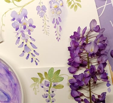 ambiance atelier aquarelle Lyon fleurs printemps