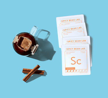 The Spicy Beans Lab's Spicy Cinnamon Cha Cha single serve pour over coffee