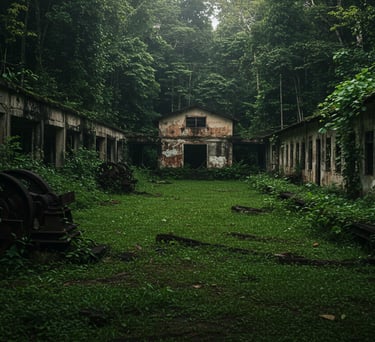 a building with a lot of trees and grass