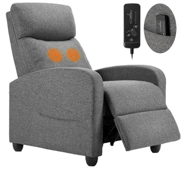 grey reclining massage chair