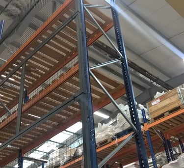 Pallet Racking with Anti-Collapse Mesh
