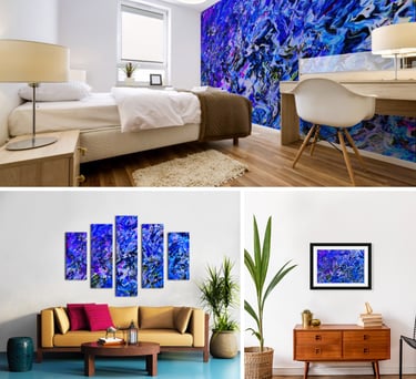 Abstract Canvas Print in bedrrom, livingroom and on a wall