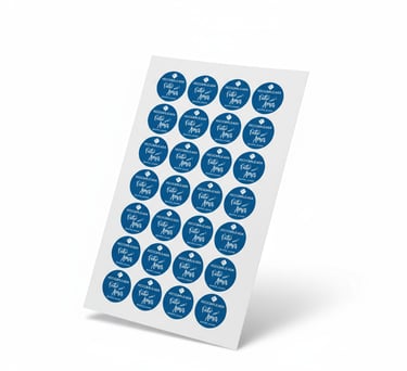 Cartela de adesivos personalizados