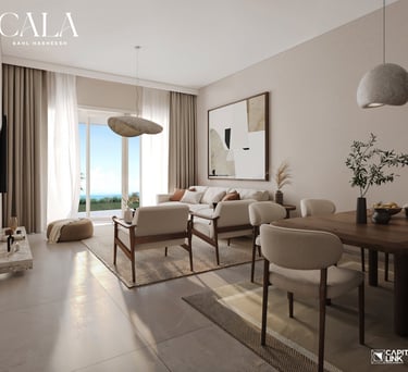 a living room with a couch and a table at cala sahl hasheesh