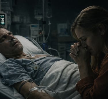 a man and woman in hospital bed in a hospital