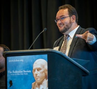Here I am speaking at the Federalist Society's Student Leadership Conference.