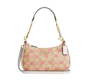 yellow app dhgate finds coach teri with chain handbag with pink hearts
