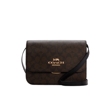 yellow app dhgate finds Coach Women's Brynn Flap Crossbody (Brown - Black)