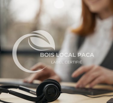 une femme assise à un bureau avec un ordinateur portable et des écouteurs