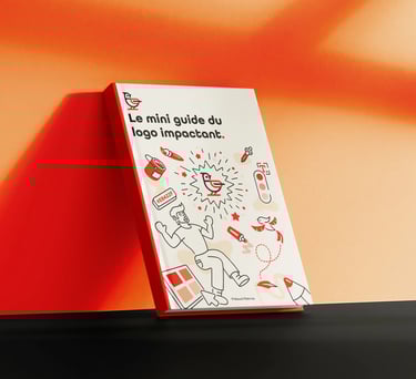 présentation e-book de graphiste sur un mur