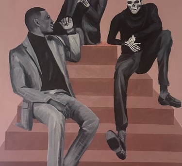 Conversations Beyond Life Size: 24" x 36" Medium: Acrylic on Canvas Description: A conversation betw