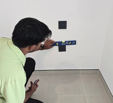 Engineer conducting apartment inspection in Ajman