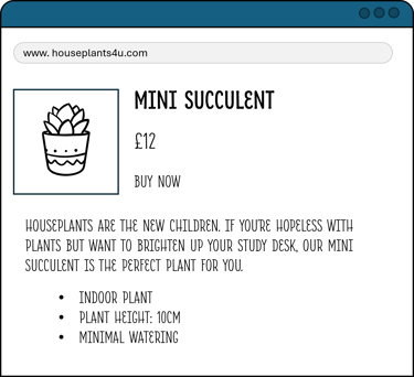 PDP example of CTA with no distinct formatting to differentiate from the rest of the text