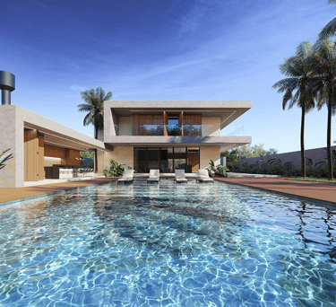 projeto de casa de Piscina grande