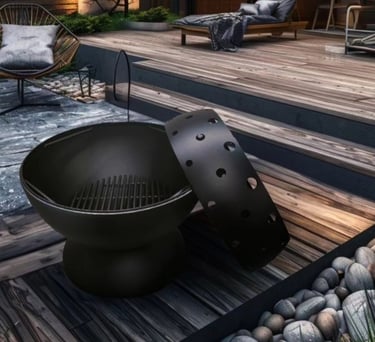 brasero Rust Factory en acier upcyclé collection Ignis 2 en 1