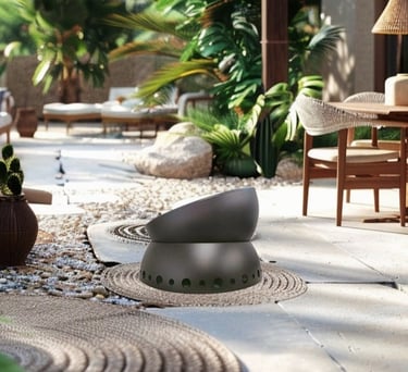 brasero Rust Factory en acier upcyclé