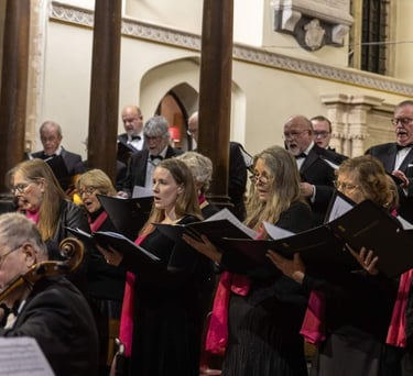 a choir of people in a church